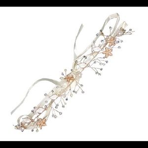 Pink pewter head vine with ribbon attachment